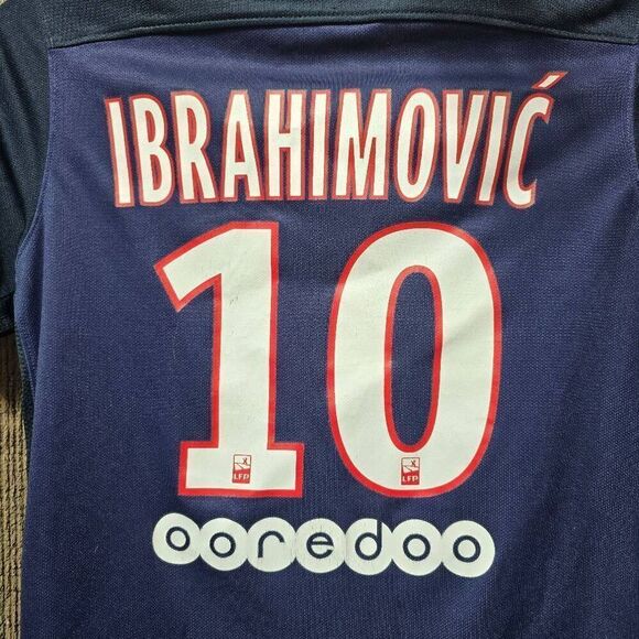 NIKE PSG HOME FOOTBALL SHIRT #10 ZLATAN IBRAHIMOVIC 2015-16 YOUTH - Picture 6 of 8